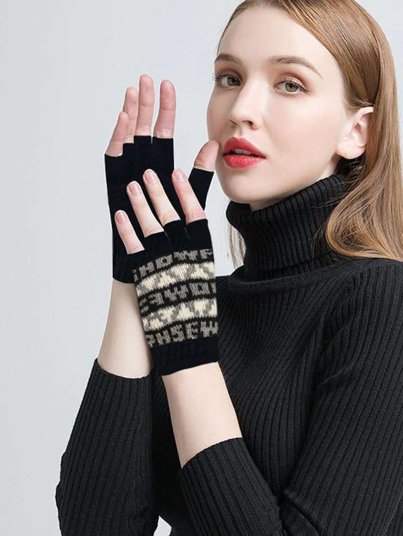 women multi color self design gloves - 20605226 -  Standard Image - 1