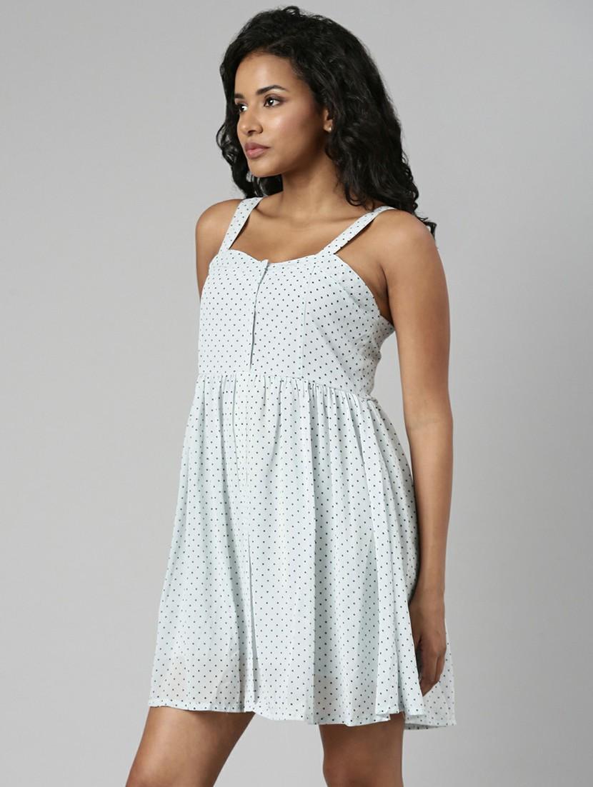 women polka dot fit & flare mini dress - 20605233 -  Standard Image - 1
