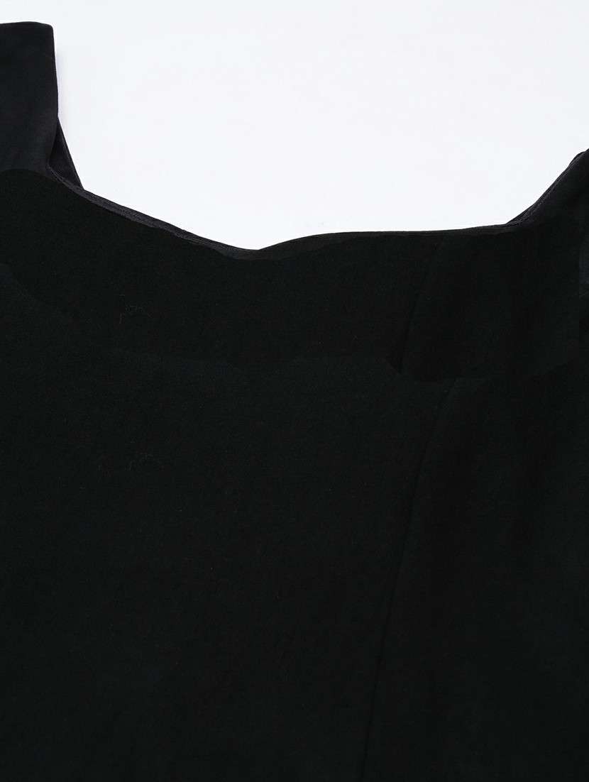 women black solid a-line dress - 20605249 -  Standard Image - 6