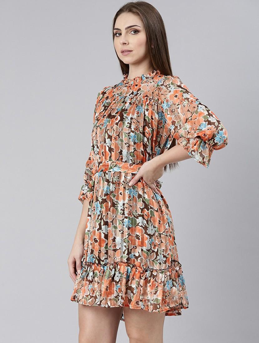 women floral print fit & flare mini dress - 20605273 -  Standard Image - 1