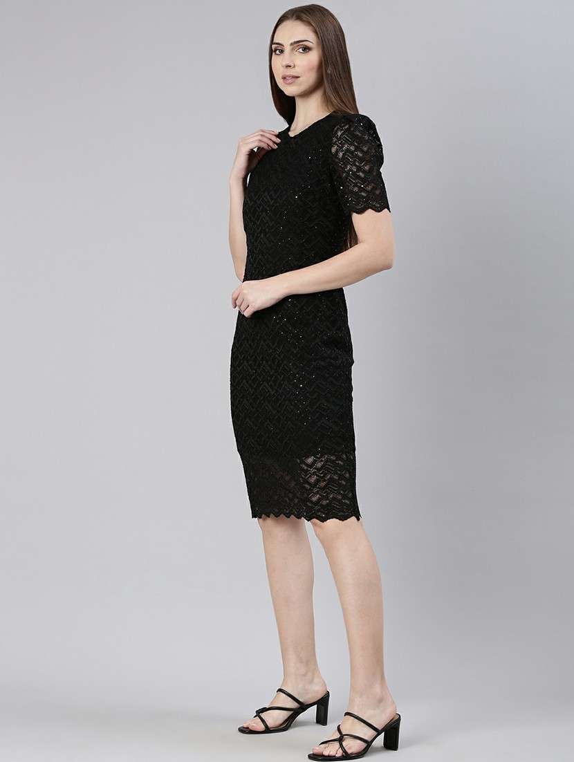 women black net bodycon dress - 20605275 -  Standard Image - 1