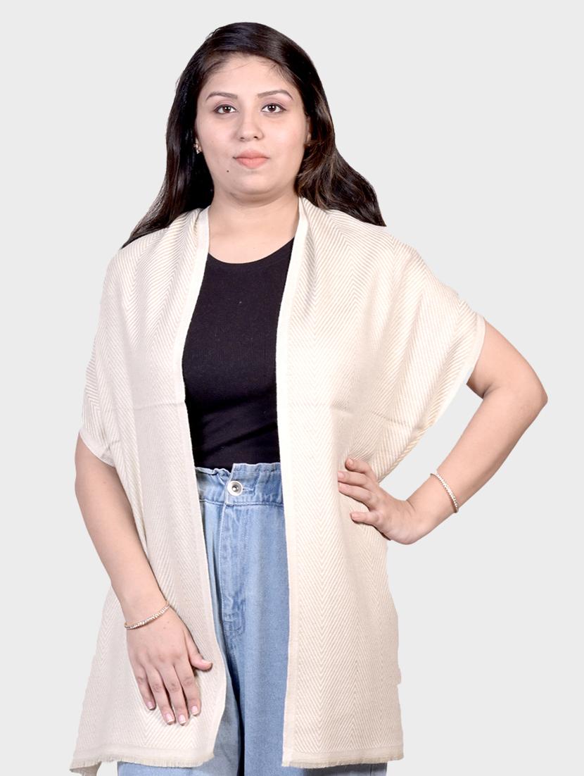 women beige wool muffler - 20605479 -  Standard Image - 1