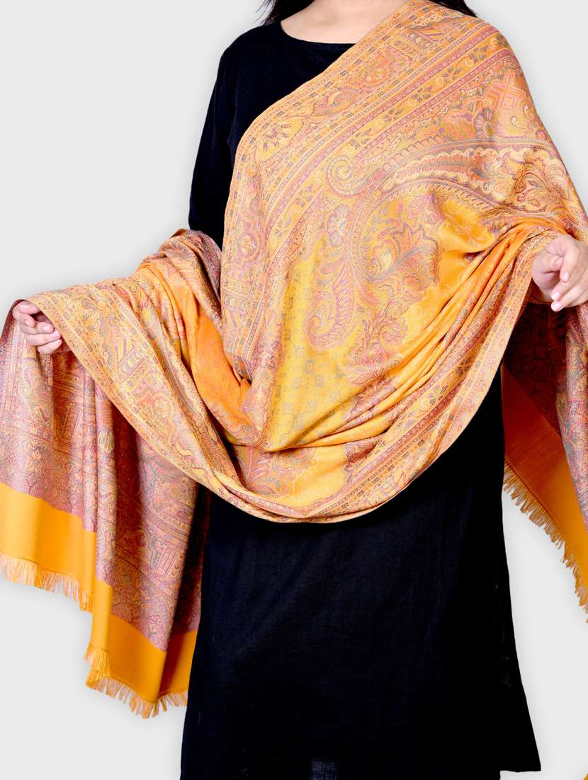 women self designed woolen shawl - 20605488 -  Standard Image - 1