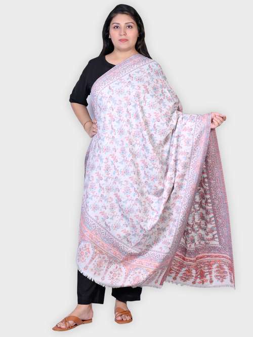 women floral print woolen shawl - 20605496 -  Standard Image - 0