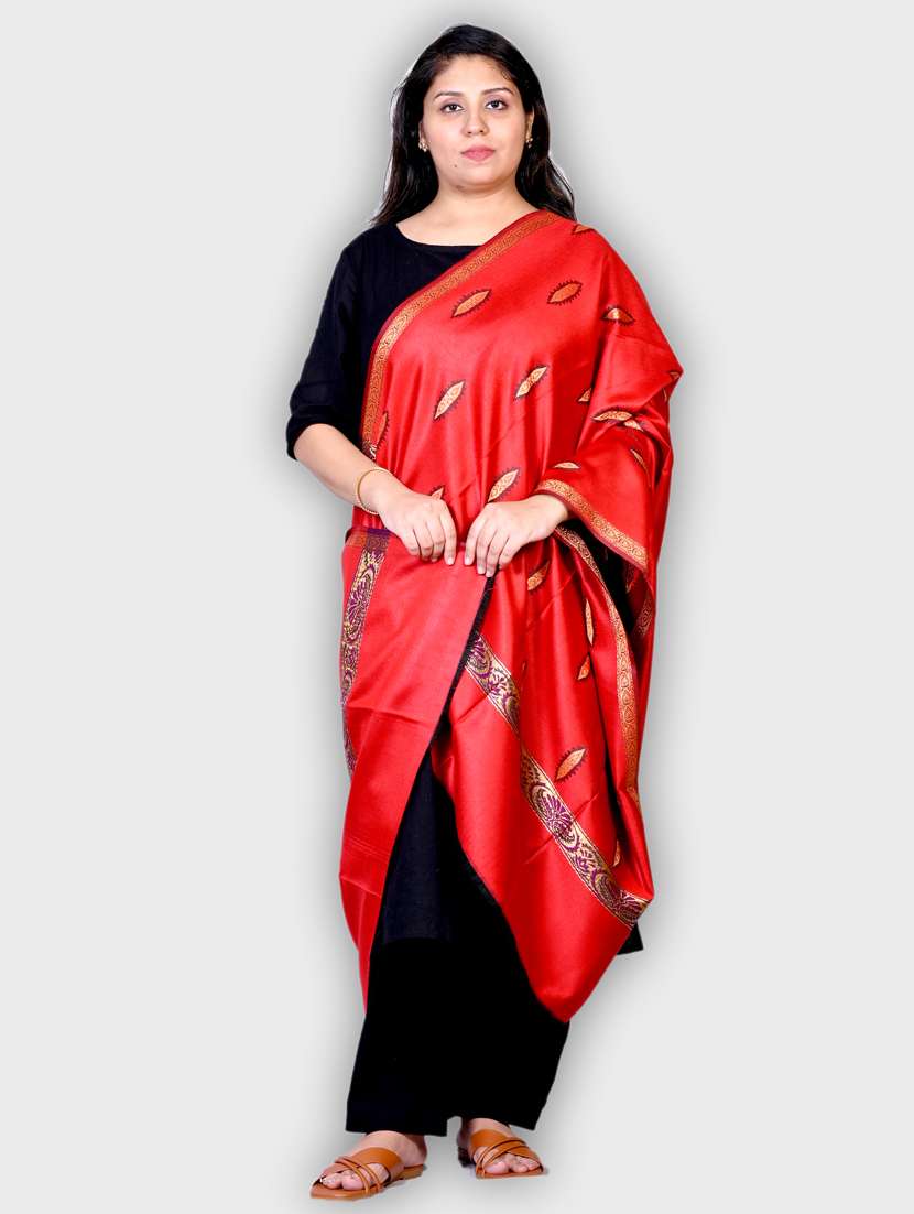 women printed woolen shawl - 20605503 -  Standard Image - 1