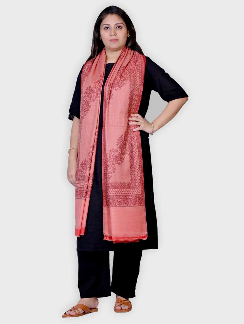 women self designed woolen shawl - 20605507 -  Standard Image - 1