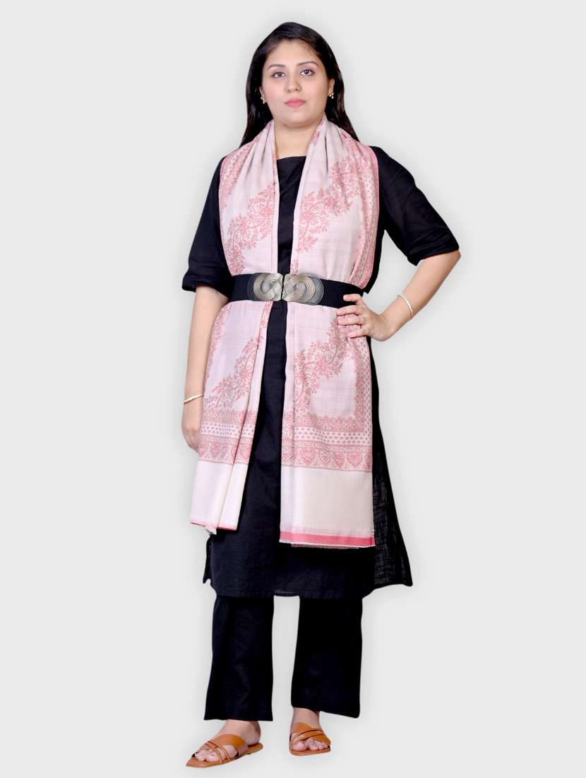 women self designed woolen shawl - 20605508 -  Standard Image - 1