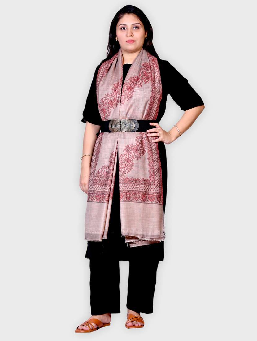 women self designed woolen shawl - 20605510 -  Standard Image - 1
