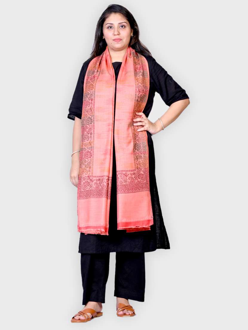 women self designed woolen shawl - 20605541 -  Standard Image - 1