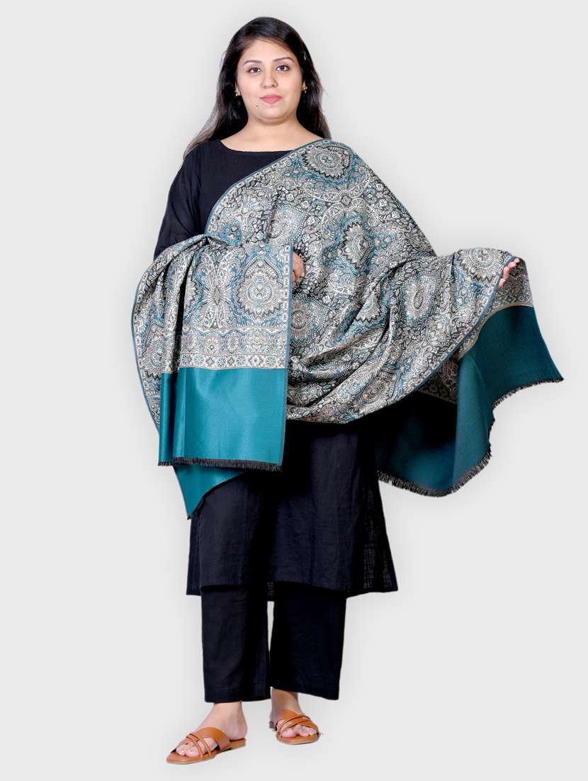 women self designed woolen shawl - 20605553 -  Standard Image - 1