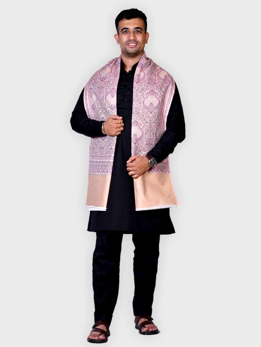 purple printed wool shawl - 20605562 -  Standard Image - 1