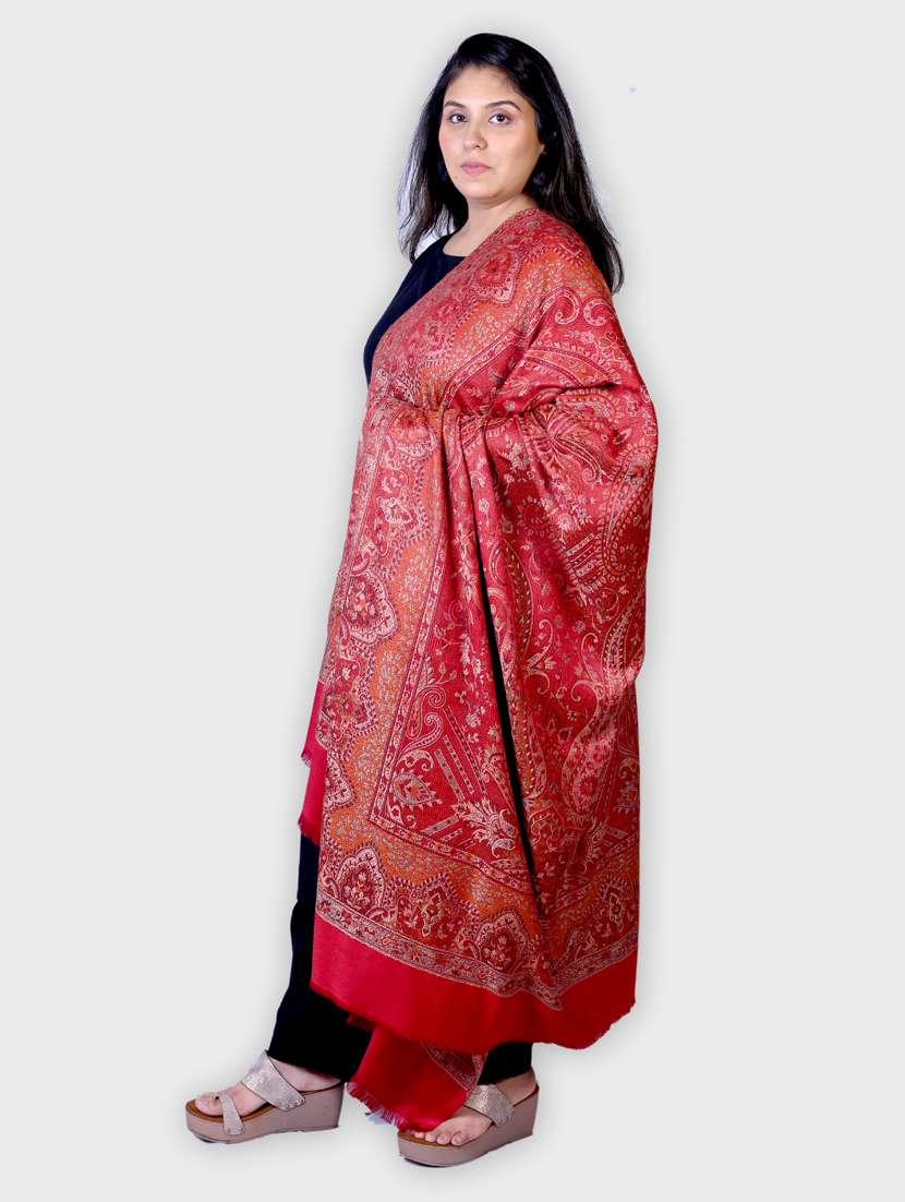 women self designed woolen shawl - 20605585 -  Standard Image - 1