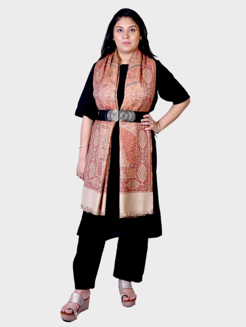 women self designed woolen shawl - 20605587 - Standard Image - 1