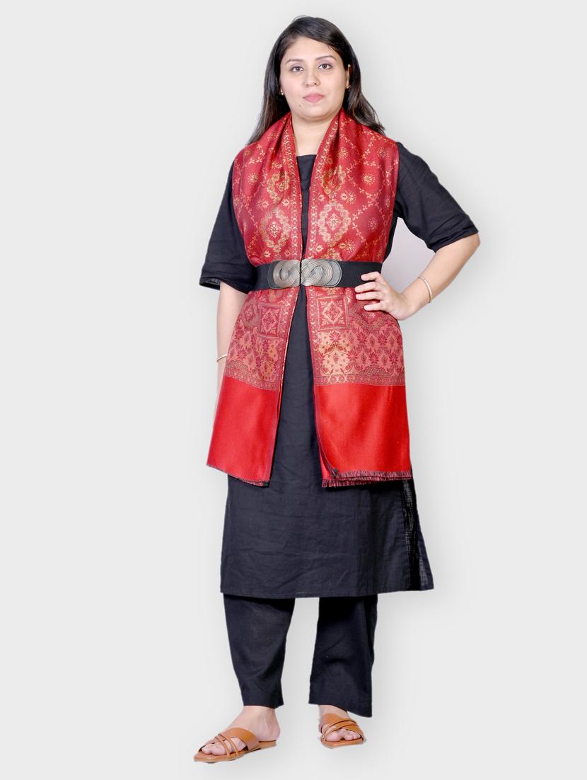 women self designed woolen shawl - 20605613 - Standard Image - 1