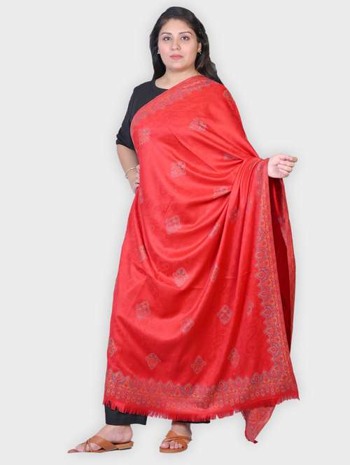 women self designed woolen shawl - 20605626 -  Standard Image - 0
