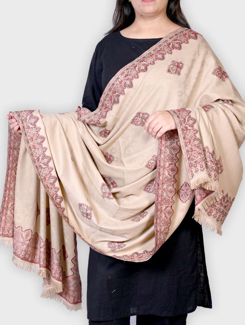 women self designed woolen shawl - 20605628 -  Standard Image - 1