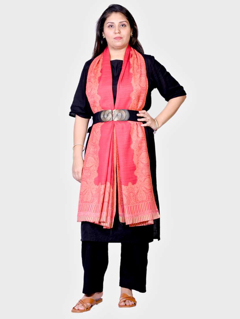 women self designed woolen shawl - 20605629 -  Standard Image - 1