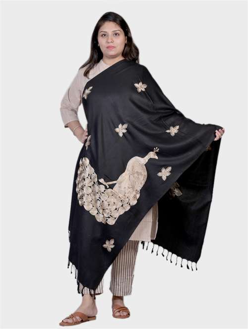 women embroidered woolen shawl - 20605640 -  Standard Image - 0