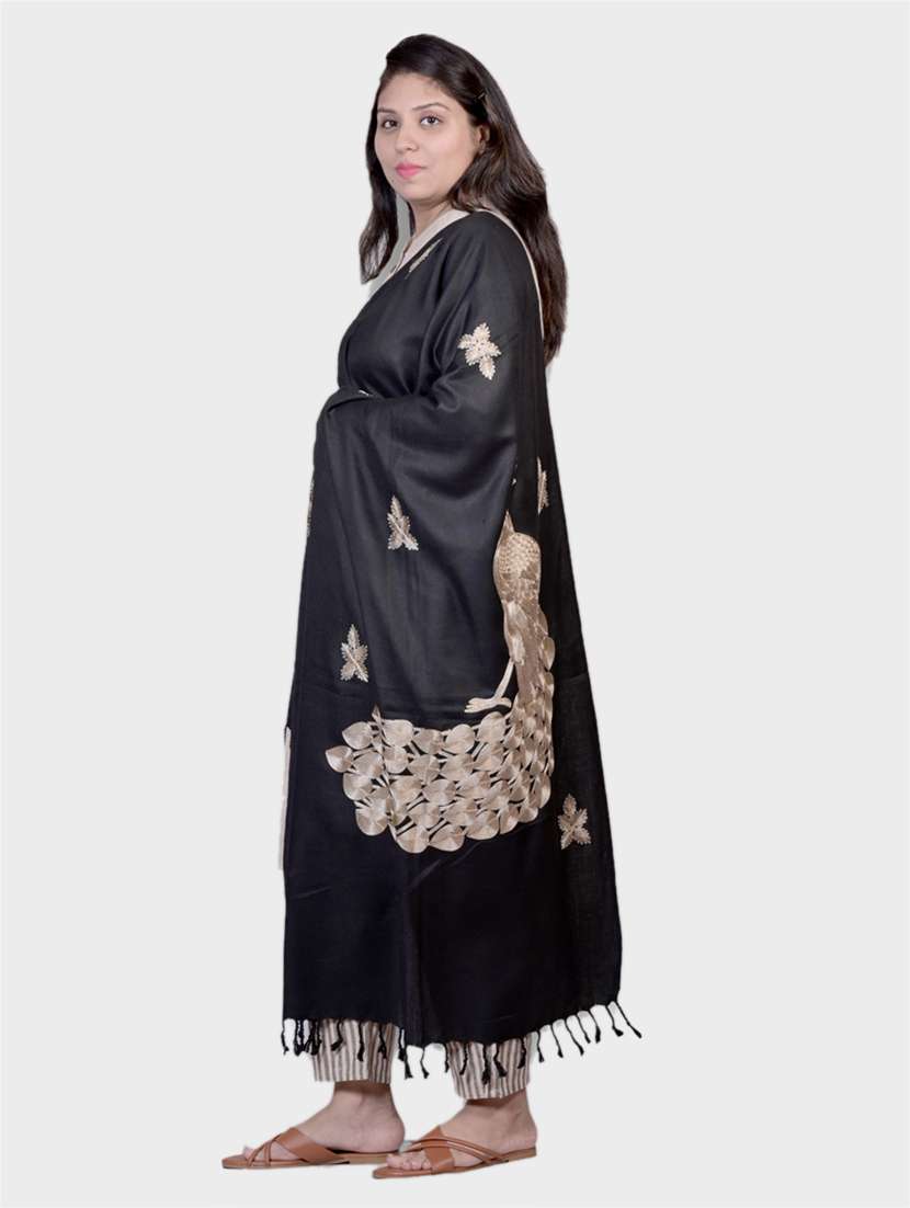 women embroidered woolen shawl - 20605640 - Standard Image - 1