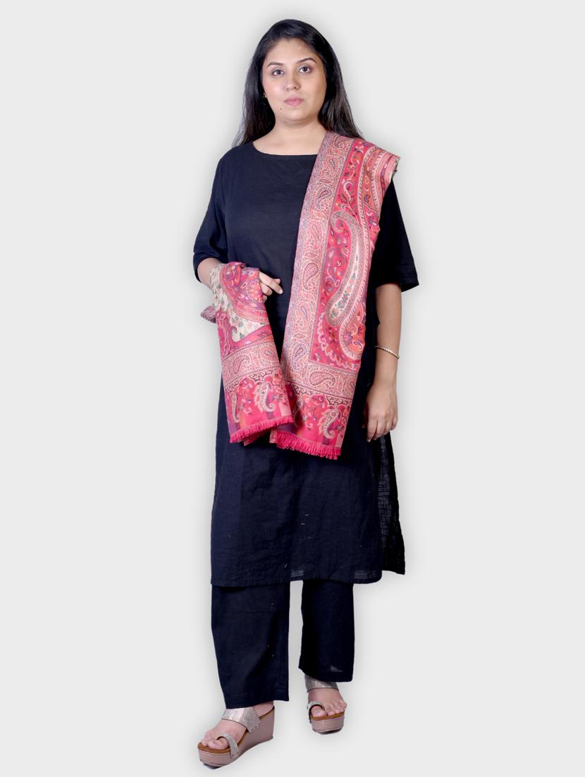 women self designed woolen shawl - 20605653 - Standard Image - 1