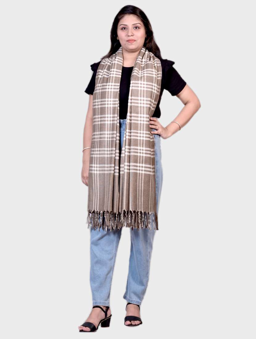 women self designed woolen shawl - 20605658 -  Standard Image - 1