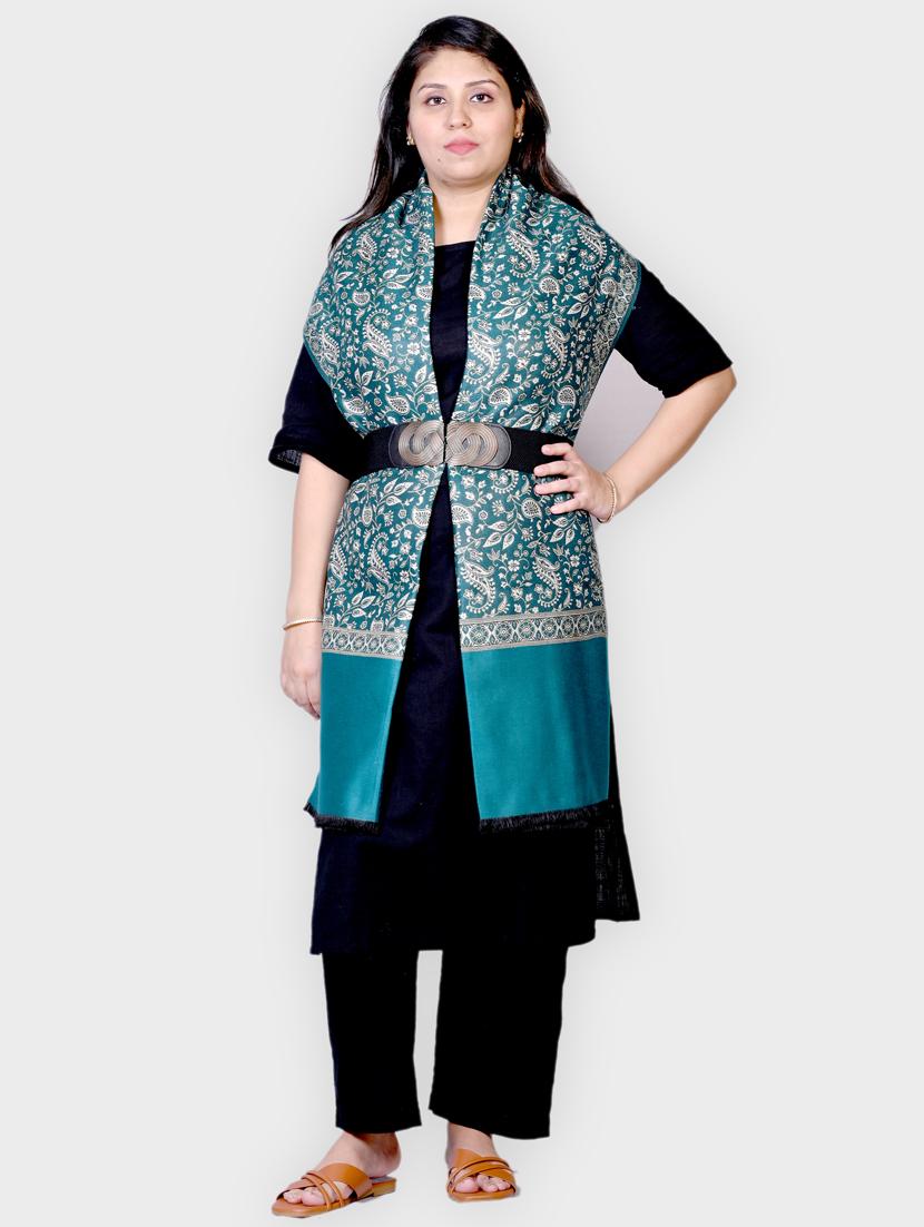 women self designed woolen shawl - 20605666 -  Standard Image - 1