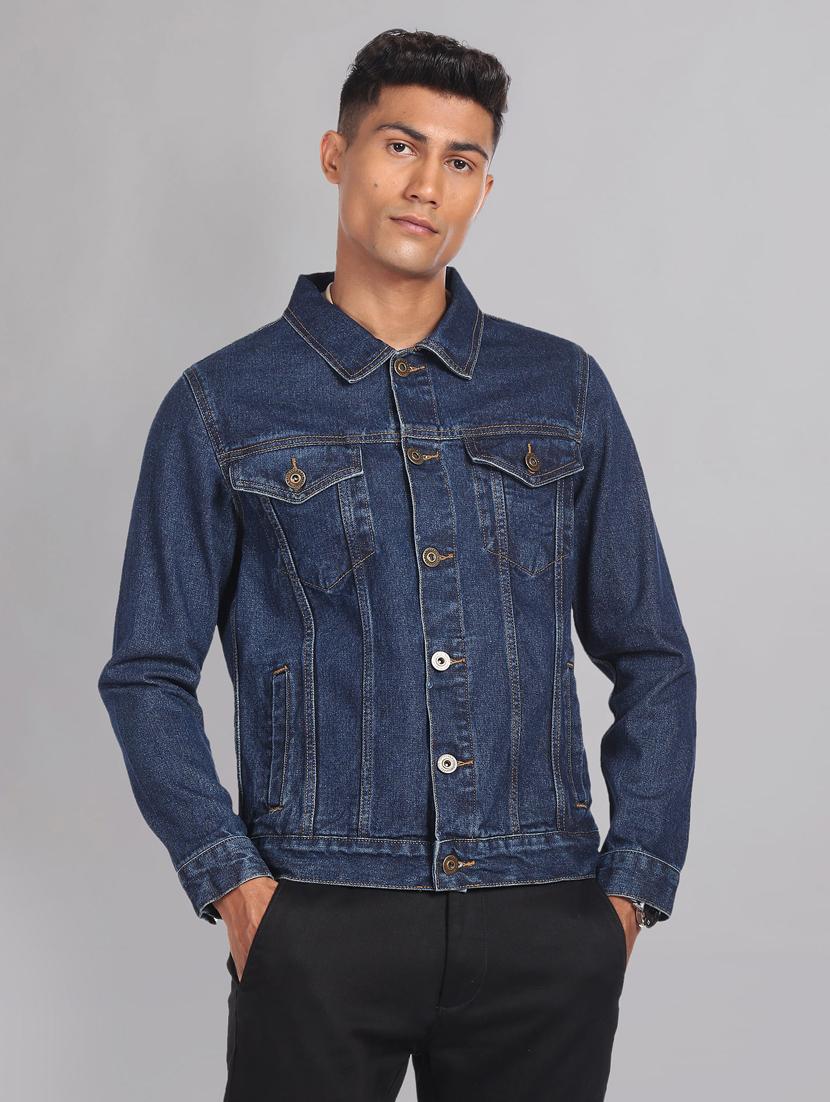 men blue detailed denim jacket - 20609188 -  Zoom Image - 0