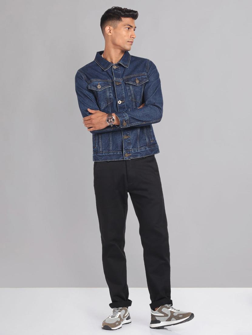 men blue detailed denim jacket - 20609188 - Standard Image - 4