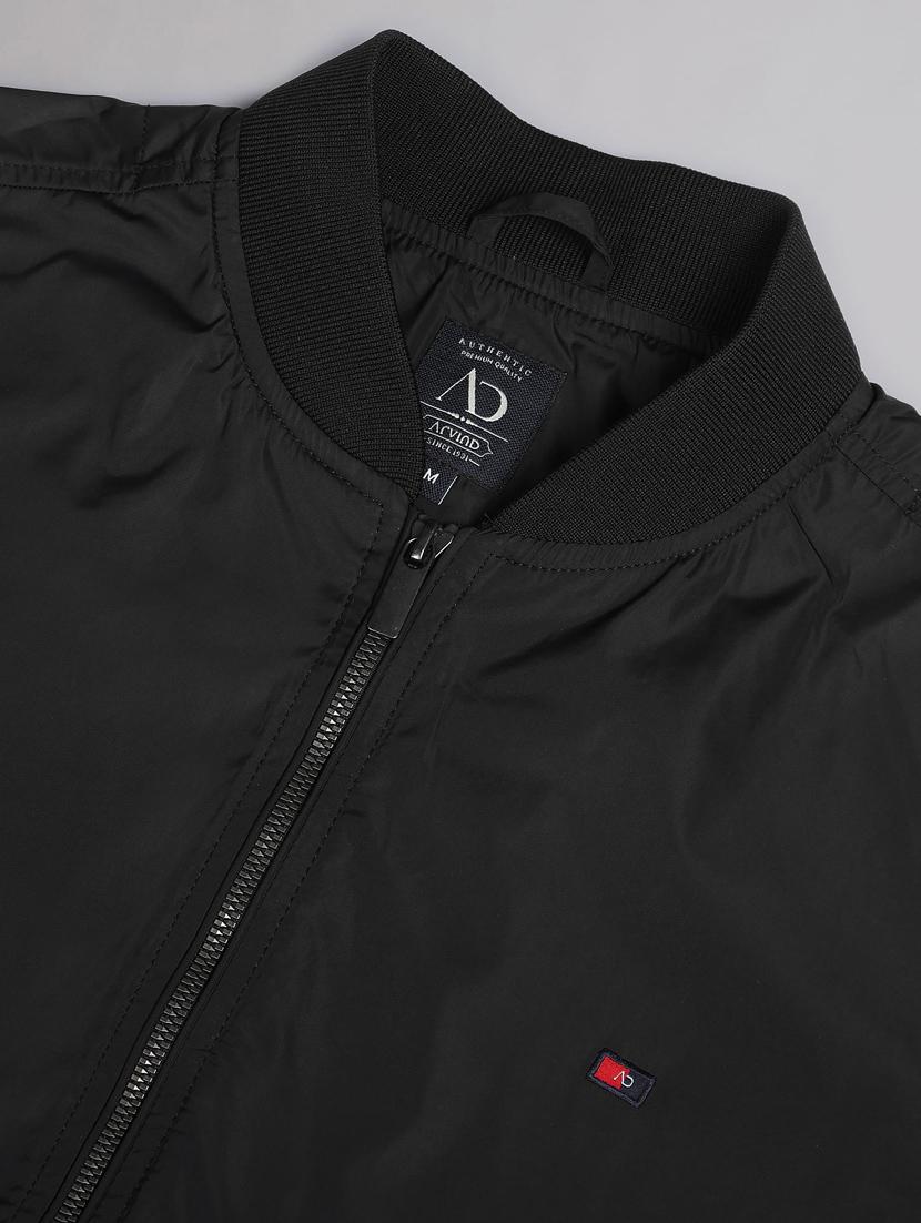 women solid black bomber jacket - 20609193 - Standard Image - 4