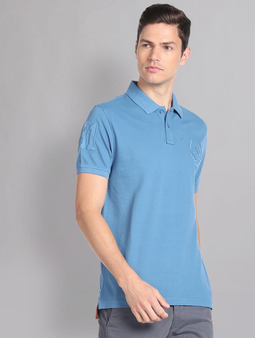 blue short sleeve polo t-shirt - 20609200 - Standard Image - 1