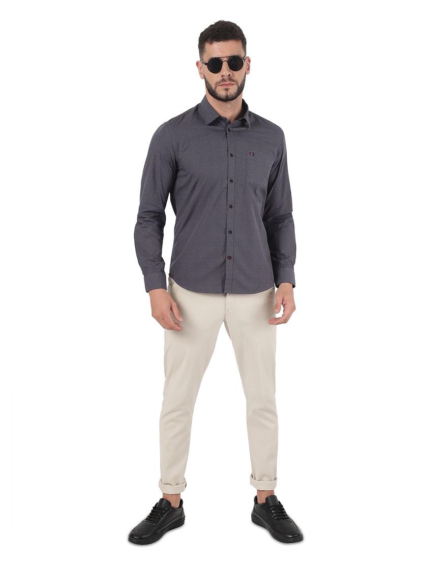 men grey printed casual shirt - 20609213 - Standard Image - 4