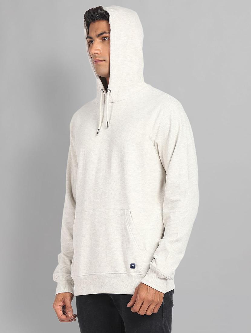 men solid white hooded sweatshirt - 20609245 - Standard Image - 1