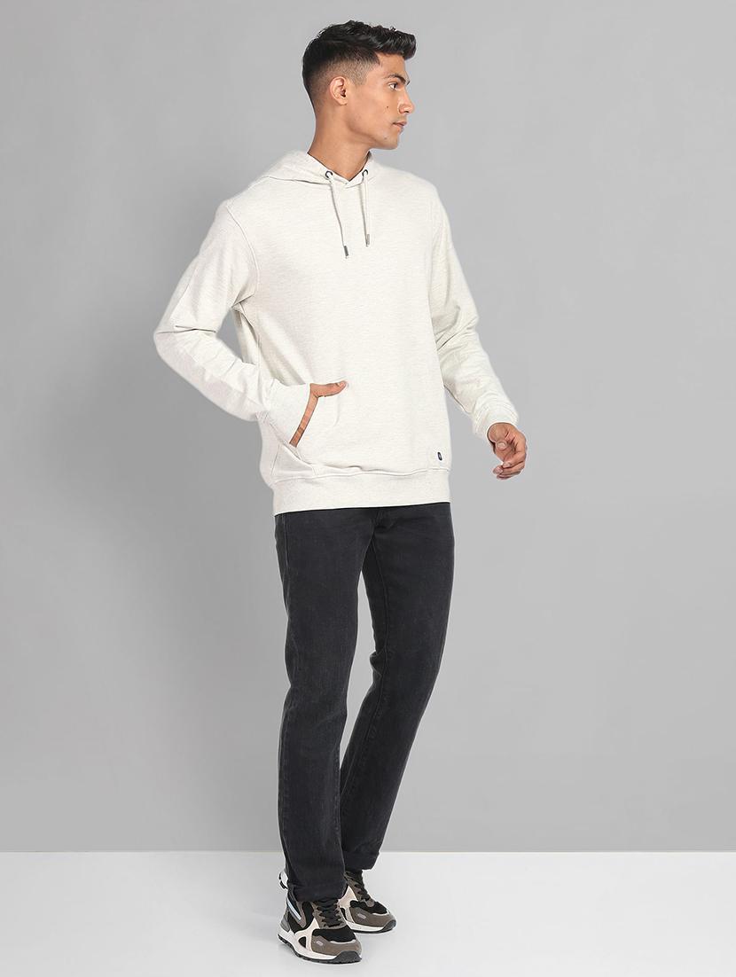 men solid white hooded sweatshirt - 20609245 - Standard Image - 4