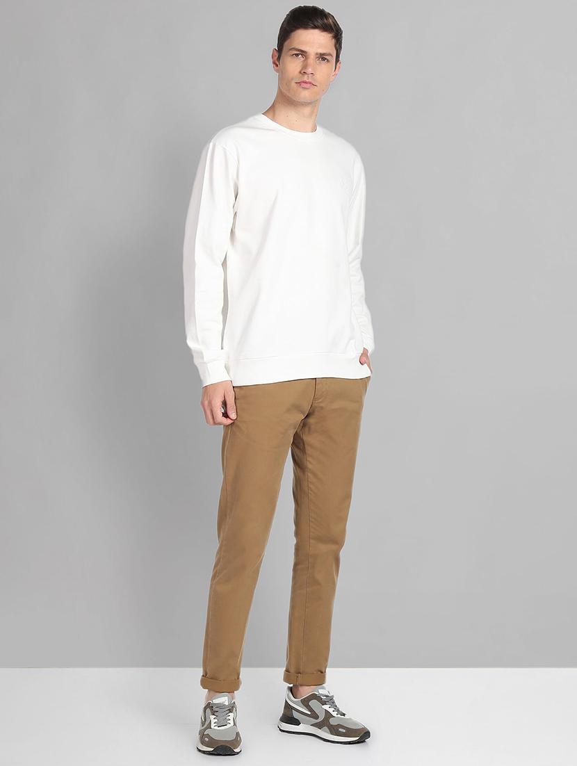 men white cotton plain sweatshirt - 20609248 - Standard Image - 4