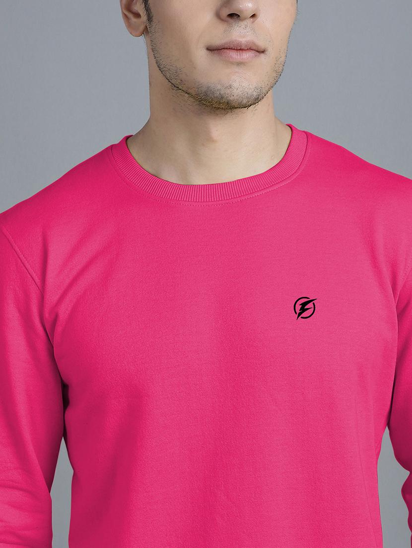 men pink logo print round neck sweatshirt - 20609252 - Standard Image - 6