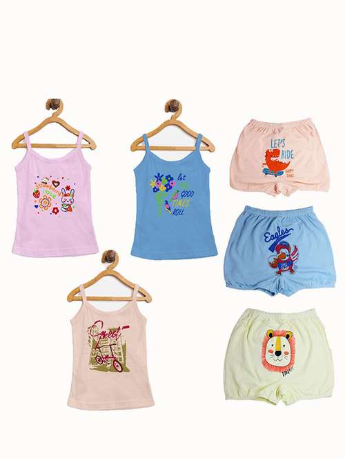 kids multi-colored slip and brief combo