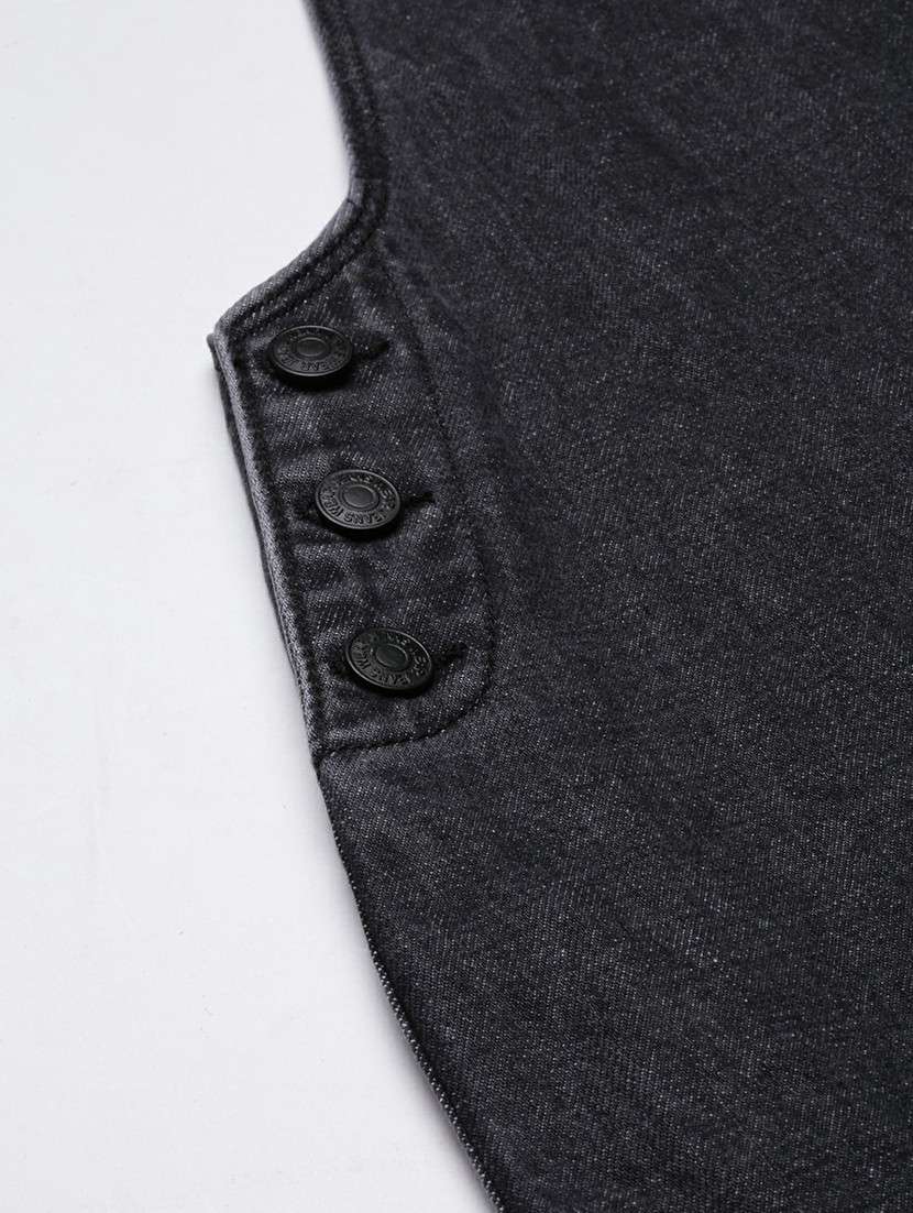 women grey denim solid dungaree - 20610308 -  Standard Image - 6