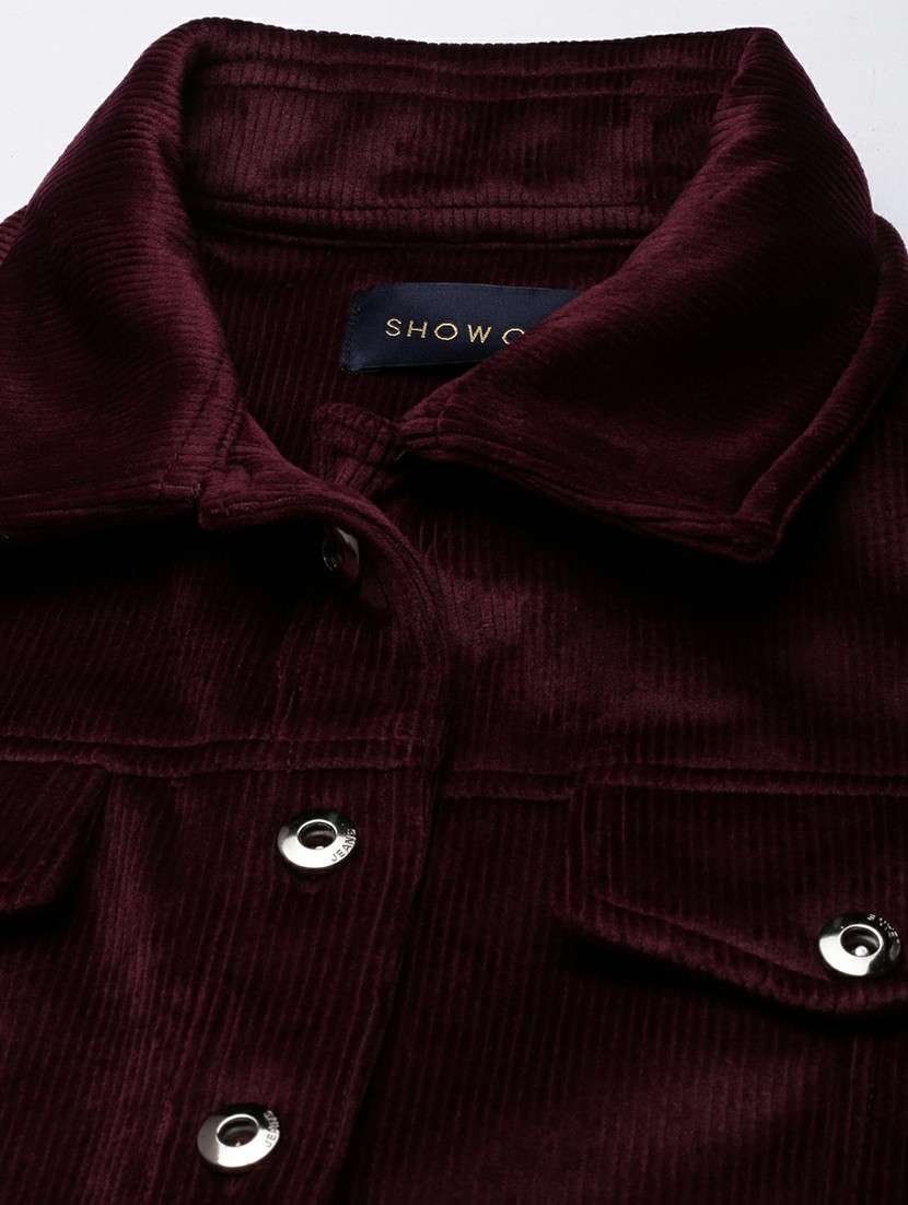 women magenta solid regular jacket - 20610352 -  Standard Image - 6