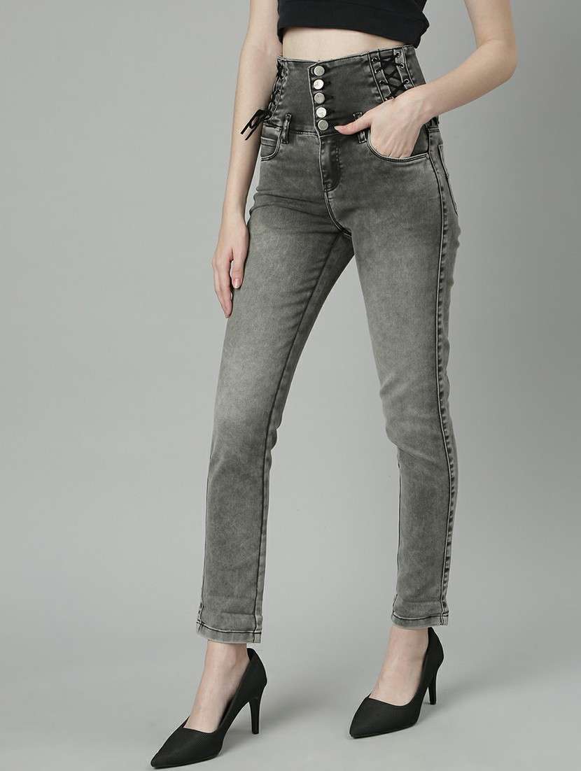 women's plain slim fit jeans - 20610446 -  Standard Image - 1