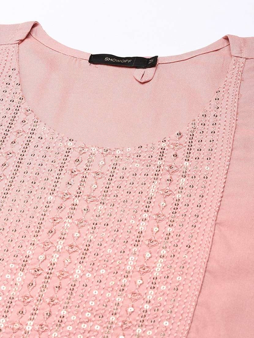 mauve cotton straight kurta - 20610472 -  Standard Image - 6