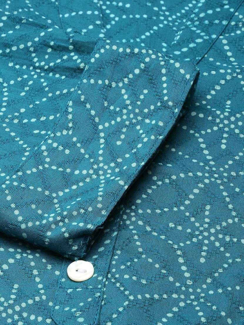 women turquoise mandarin neck straight kurti - 20610493 -  Standard Image - 6