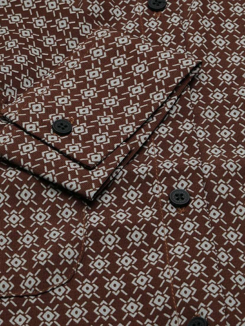 women brown & grey printed shirt - 20610511 -  Standard Image - 6