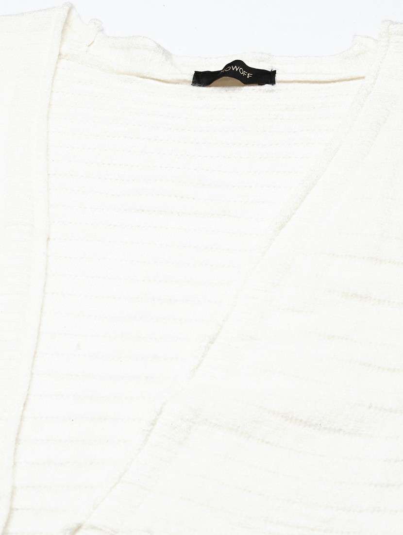women off-white acrylic regular shrug - 20610519 - Standard Image - 6