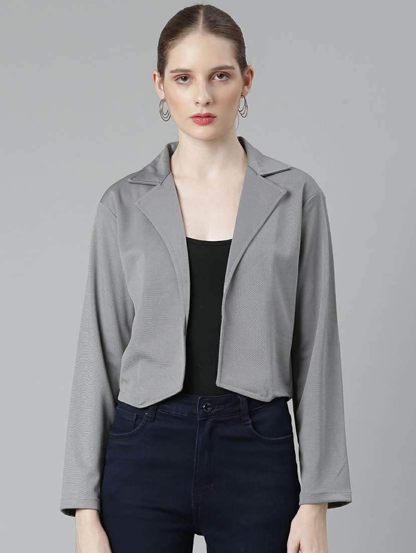women grey cotton short shrug