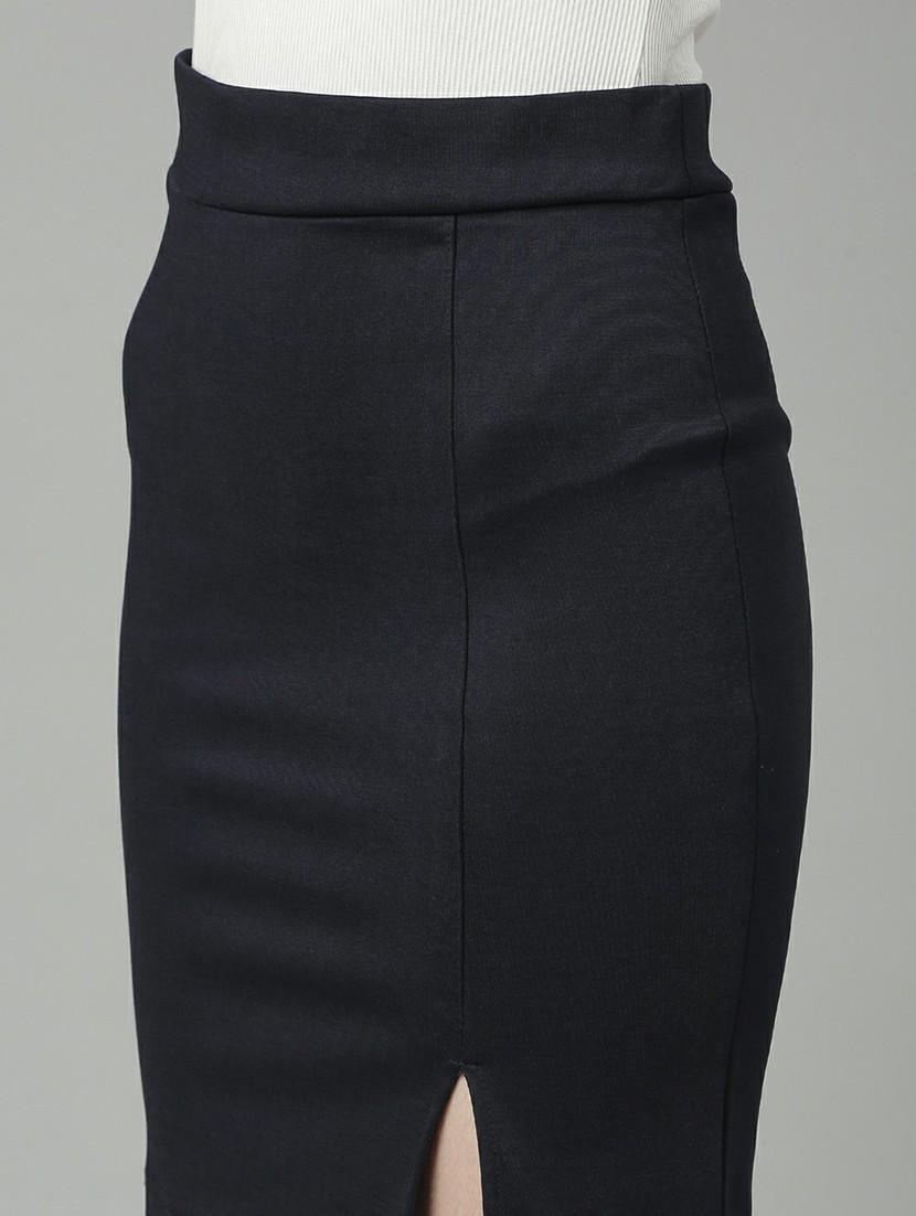 women high rise solid pencil skirt - 20610546 - Standard Image - 4
