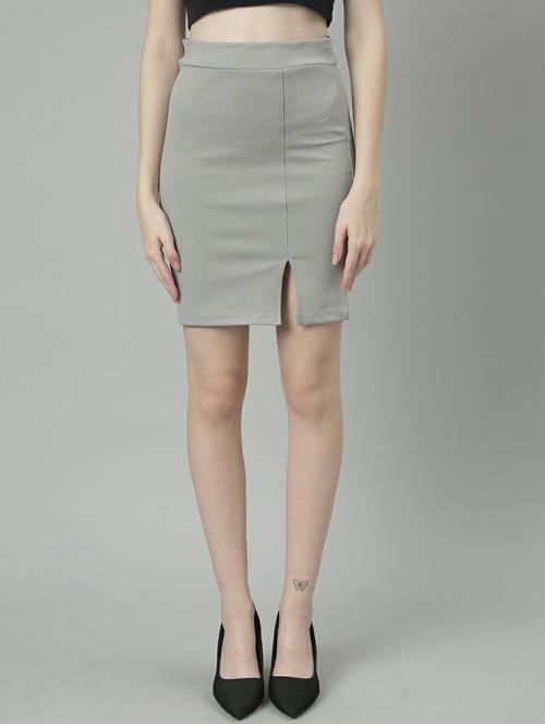 women high rise solid pencil skirt - 20610548 -  Standard Image - 0