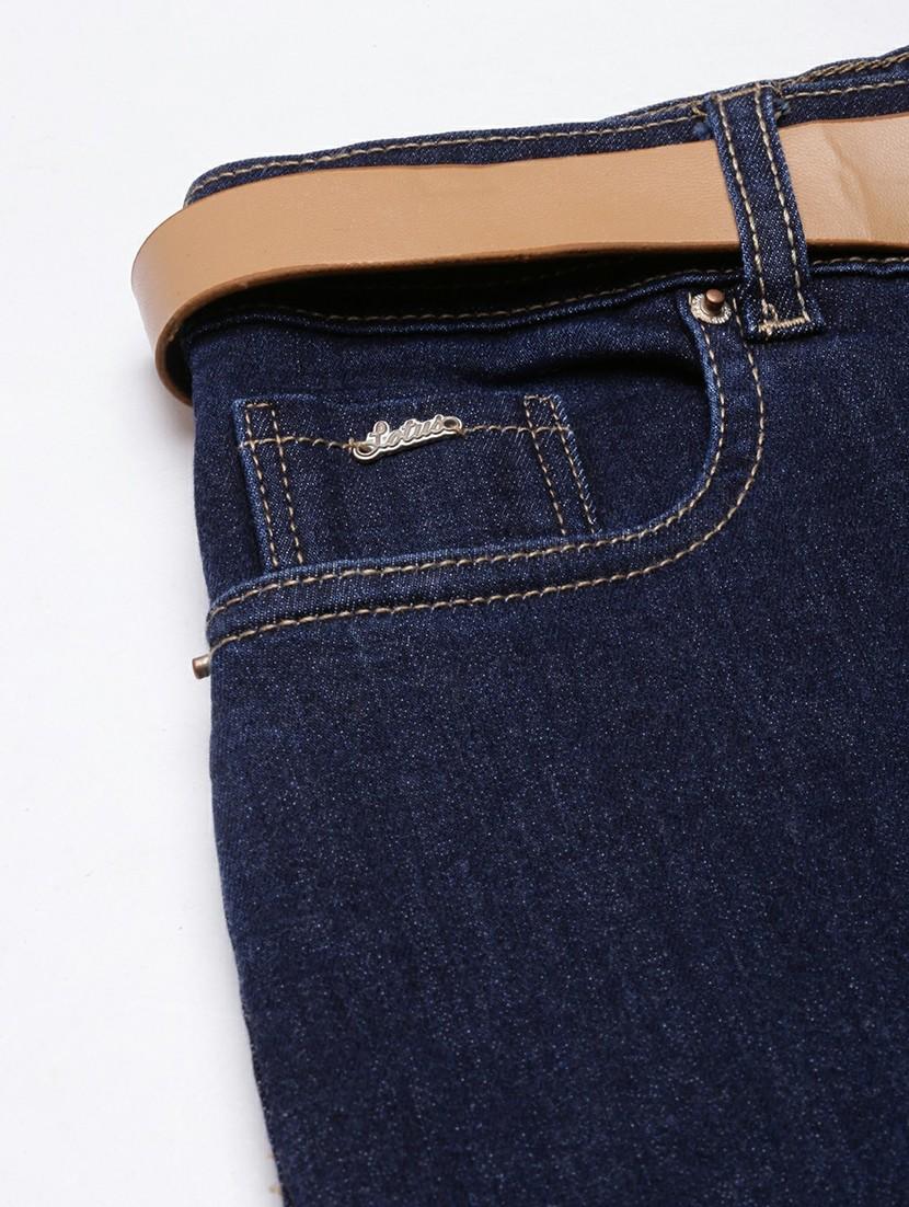 women high rise solid pencil denim skirt - 20610549 - Standard Image - 6