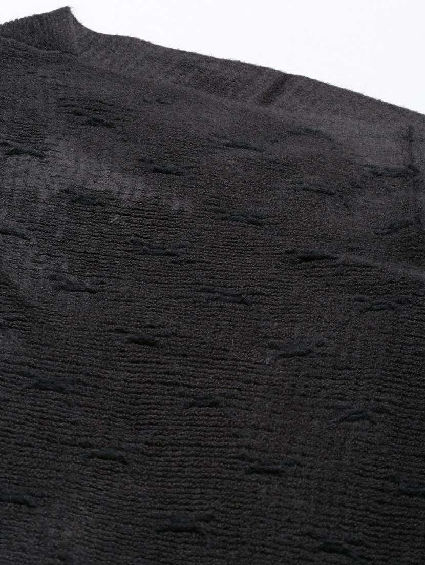 women grey self designed poncho - 20610558 -  Standard Image - 6