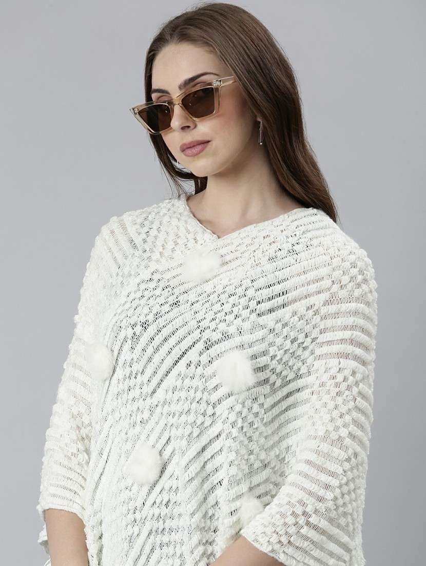 women white self designed poncho - 20610571 - Standard Image - 4