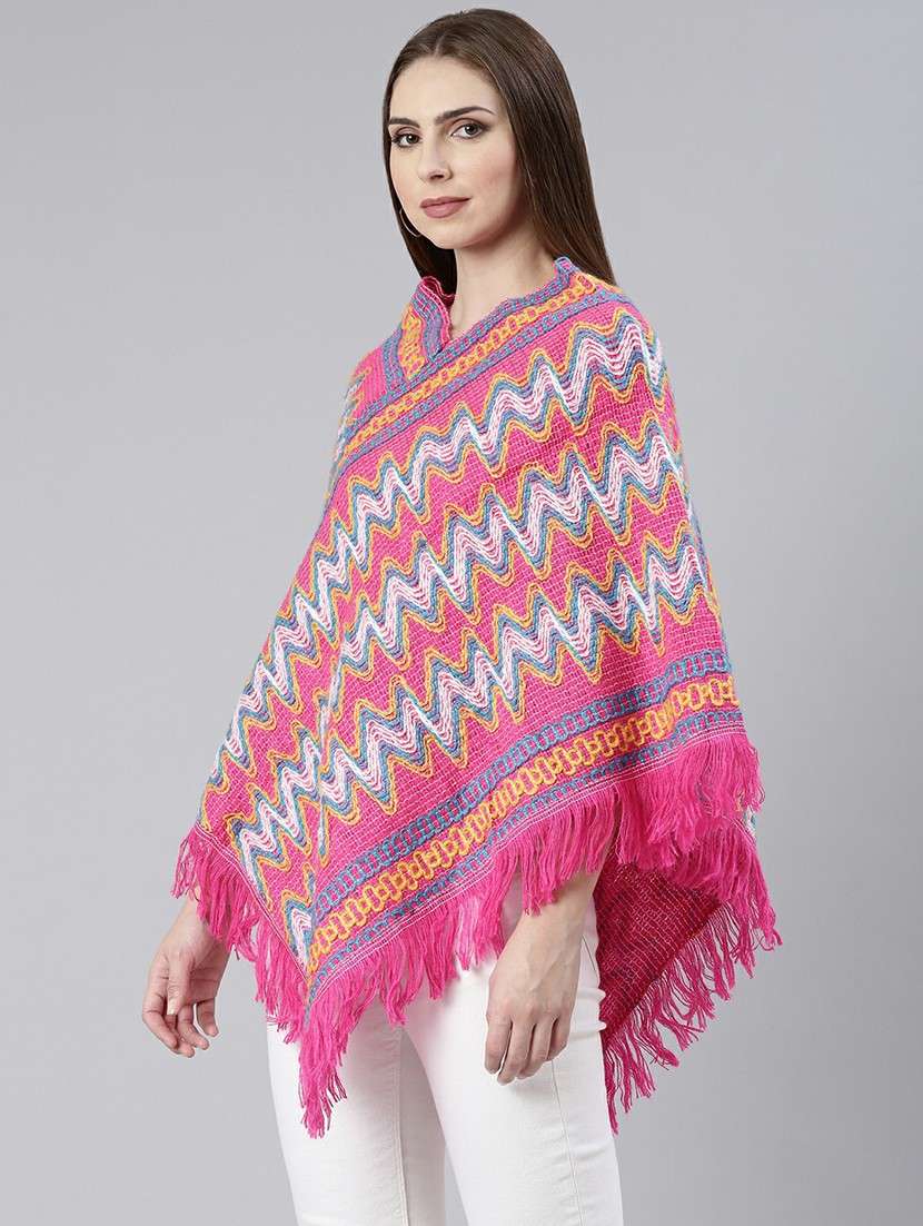 women multi color self designed poncho - 20610577 -  Standard Image - 1